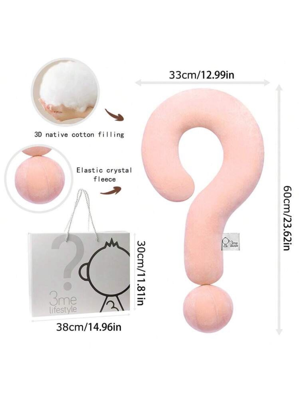 Pink Question Mark Neck Pillow